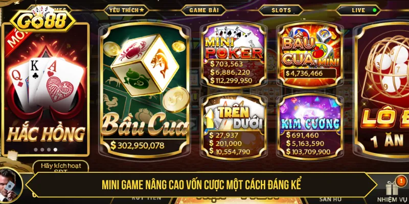 Mini game Go88 nâng cao phần thưởng đầy hấp dẫn
